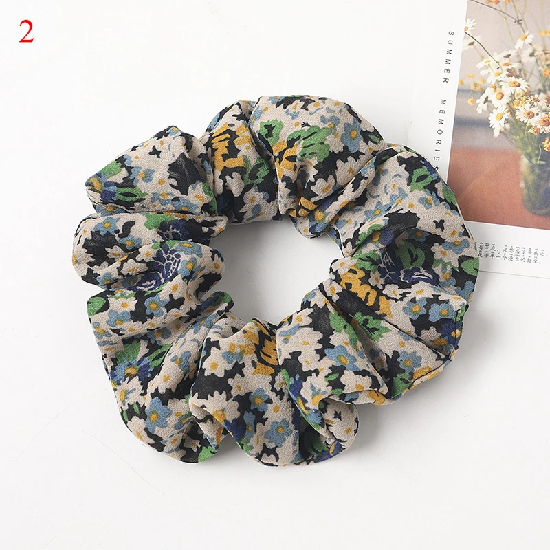 Резинка для волос женская с цветочным шифоновым дизайном эластичная винтажная