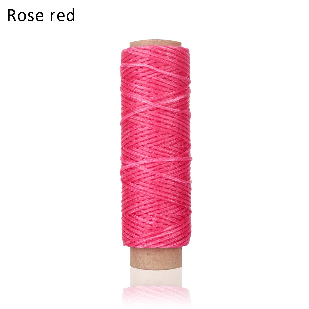 rose red Новинка 30 м/рулон вощеная нить Хлопковый Шнур струнный ремешок ручная строчка нить для кожи инструмент для рукоделия материал аксессуары - Цвет: rose red