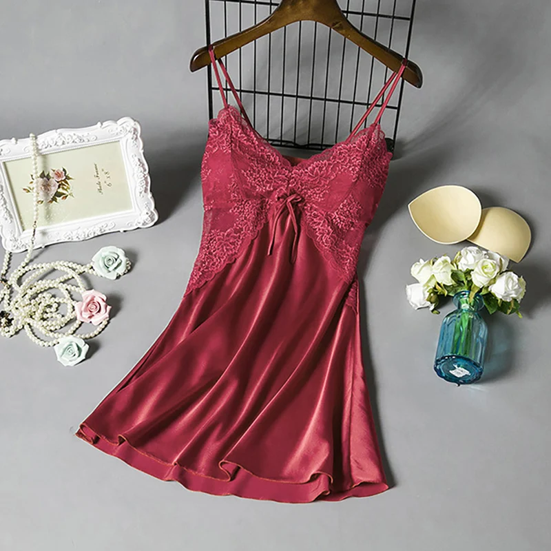 Ночная рубашка женская однотонная с V-образным вырезом | Женская одежда