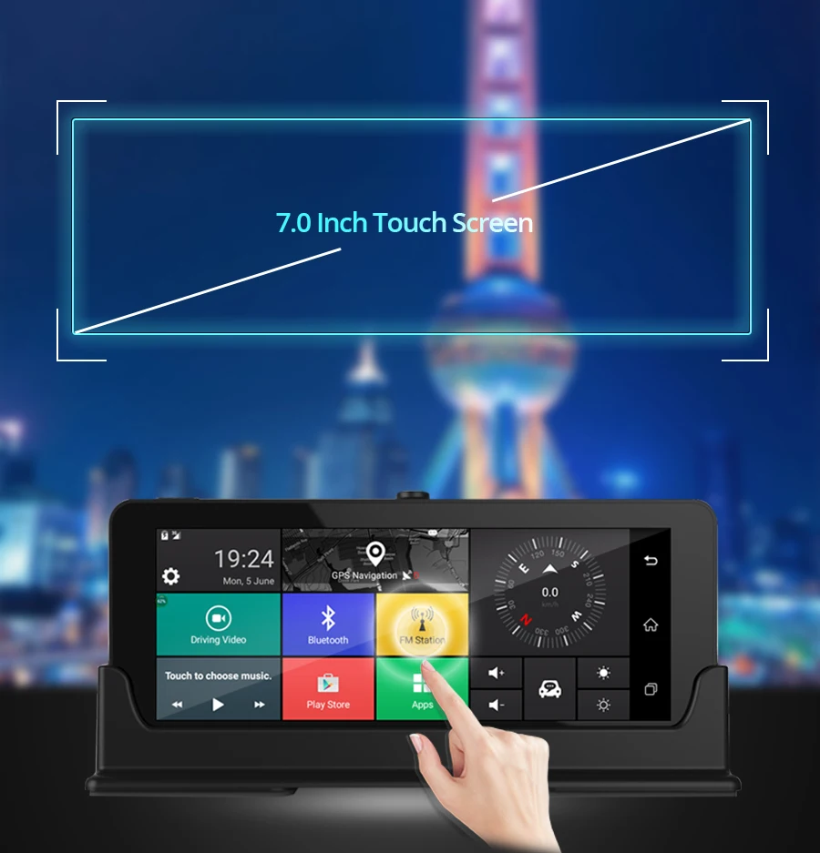 E-ACE E07 1080P HD 4G Автомобильный видеорегистратор Камера ADAS видео рекордер Android 5,1 gps навигация удаленный монитор грузовик видеорегистратор двойная камера s