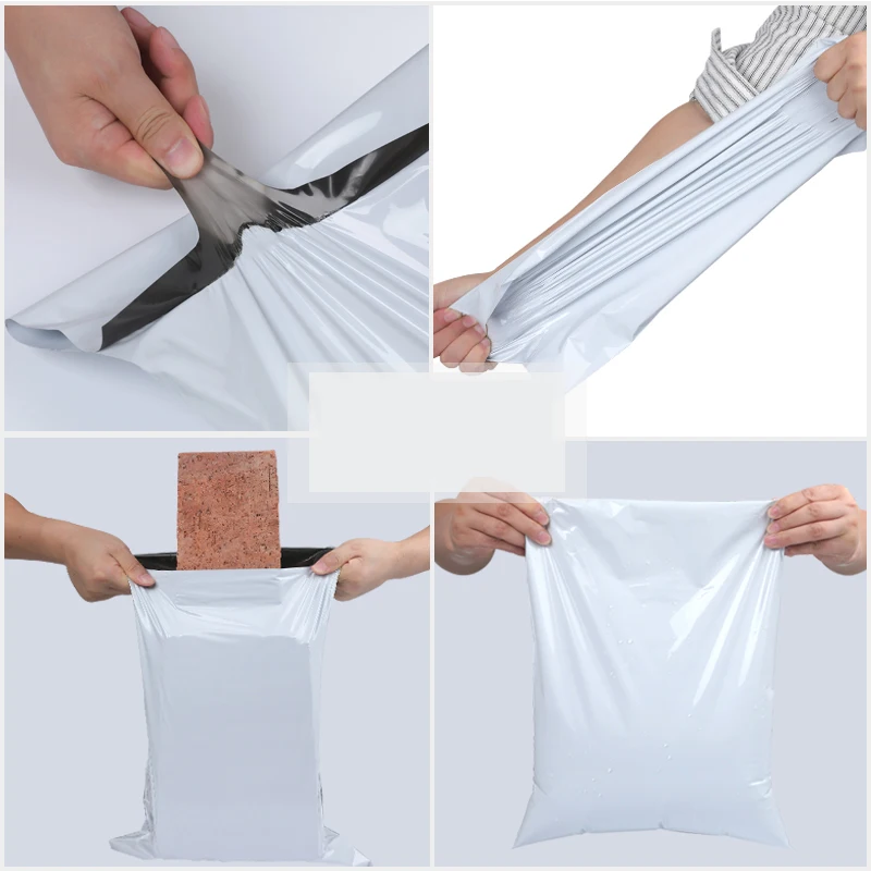 Белый поли почтовый конверт сумка Пластиковый грузовой карман упаковка