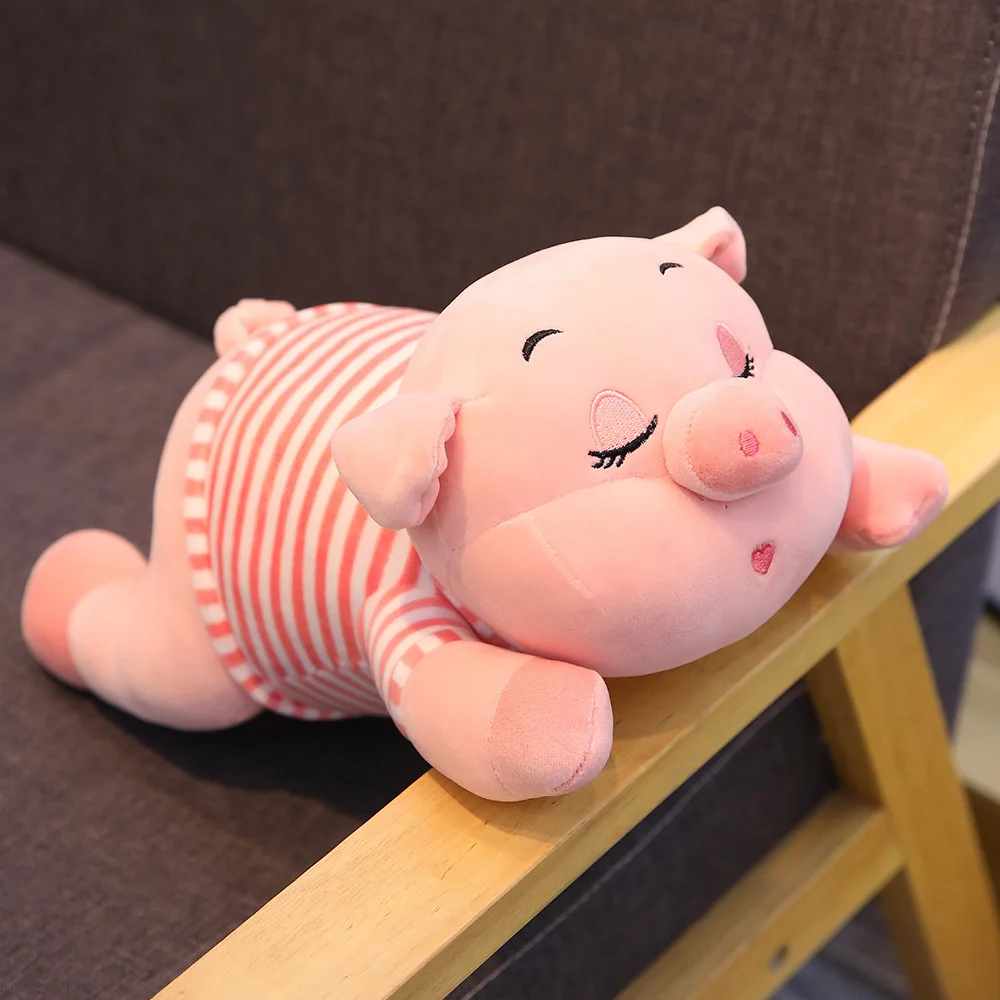 Симпатичная пуховая хлопчатобумажная Спящая свинка набивная розовая детская