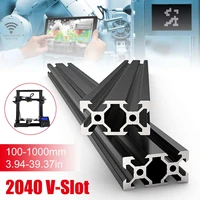 1pc black 2040 v slot european standard anodized aluminum profile extrusion linear rail for cnc 3d printer 100 1000mm