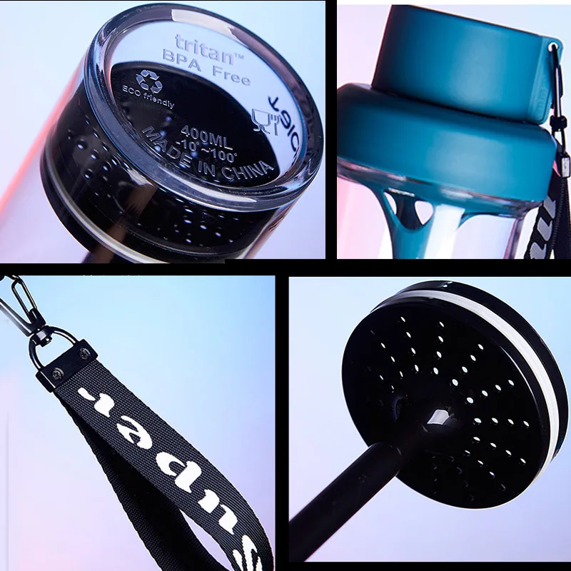 400 мл Новое поступление 4 цвета пластиковый стеклянный длинный фильтр лимонный