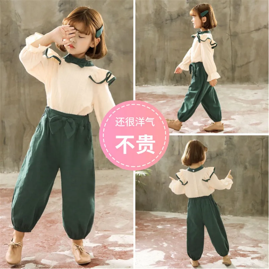 Комплекты одежды для девочек весенний комплект детской рубашка + брюки