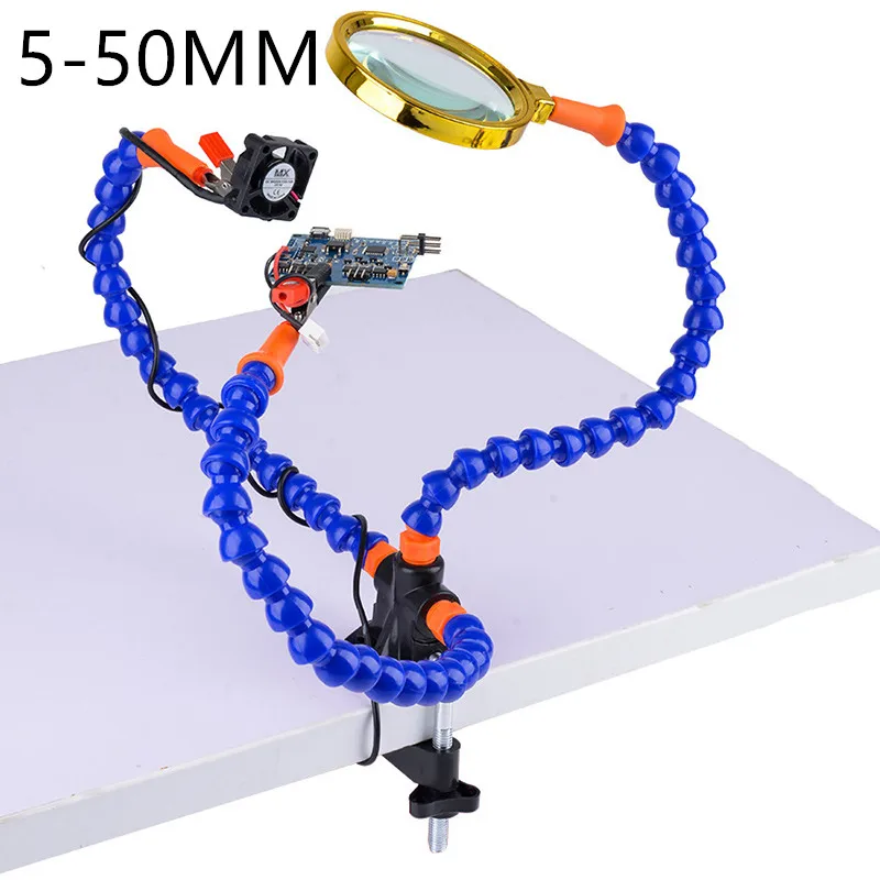 3 Claw Magnifier 2/3/5/6 коготь гибким ручкам 3rd ручная паяльная станция PCB Настольный держатель зажим базовый набор инструментов для 5-50 мм толщиной столешница - Цвет: 3 Claw Magnifier
