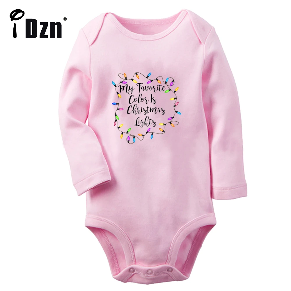 

My Favorite Color is Christmas Lights Funny Baby Boys Cute Rompers Baby Girls Bodysuit Infant Long Sleeves Jumpsuit Soft Clothes