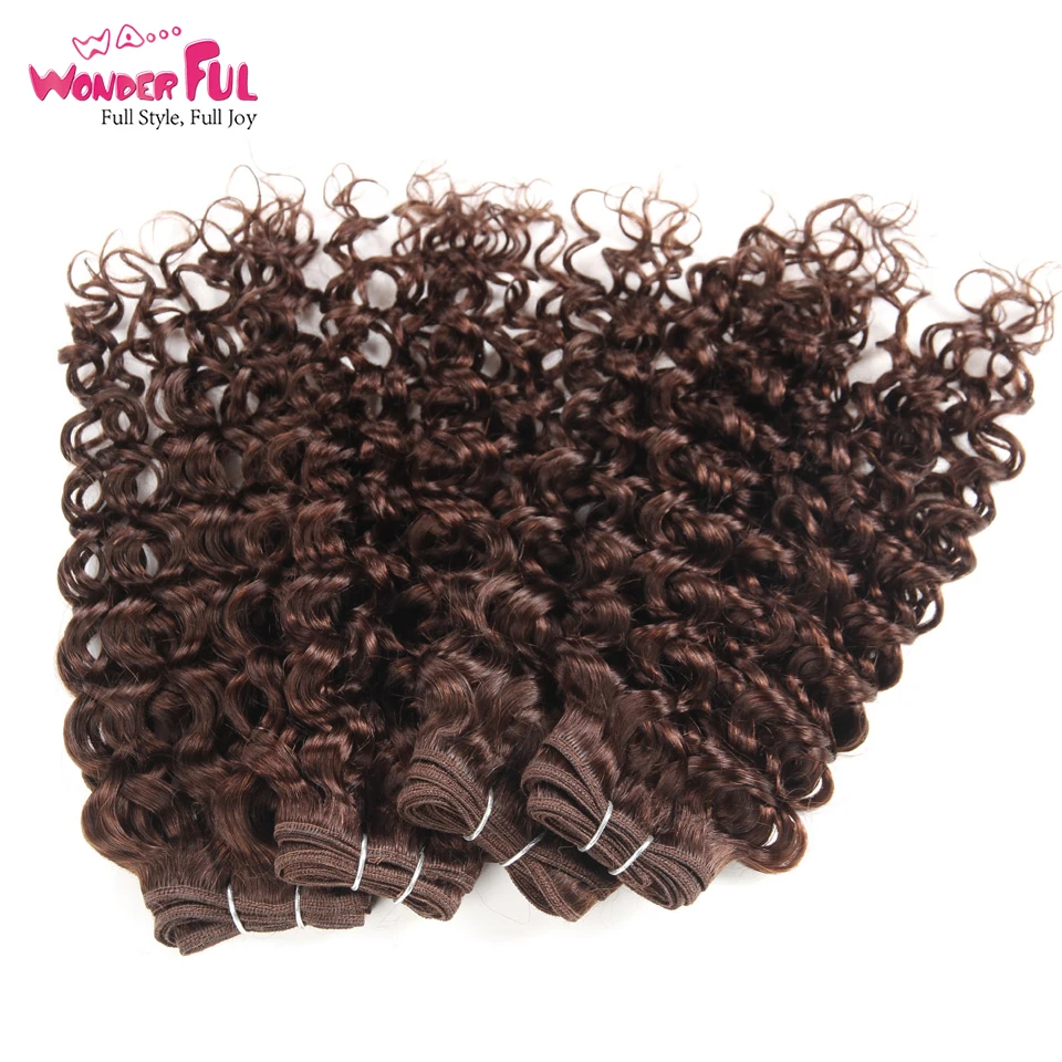 Бразильские кудрявые волосы Джерри волнистые 4 пряди 190 г 1 упаковка человеческие