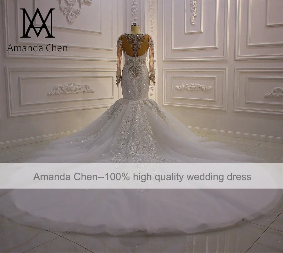 Свадебное Платье Amanda Design модное кружевное платье с длинным рукавом и v образным