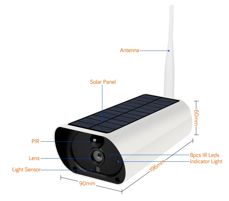 WakeView уличная HD 1080P Wi-Fi 4G Солнечная камера, охранное наблюдение, аудио домашняя камера безопасности, Wifi, водонепроницаемая, PIR APP IR