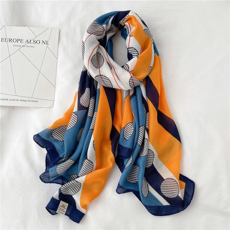 

Winter Wraps Hijab New 2022 Cotton Scarf Women Warm Shawls Lady Luxury Brand Pashmina Foulard Scarves Headband Autumn
