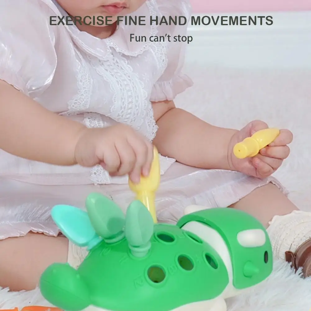 

Dinosaur Matching Sorter Toy For Kids Motor Hand-Eye Coordination Fight Inserted Early Learning Educational Baby Montessori Toy