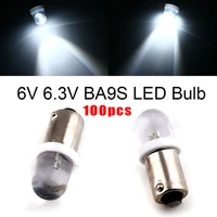 100pcs car lights auto led light set 20lm for car white 8000k bulbs pinball machine replacement ba9s equippments high quality
