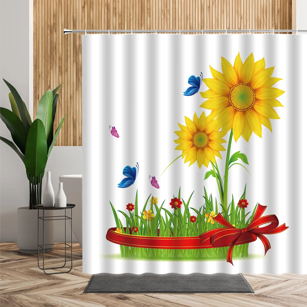 Водонепроницаемая занавеска для душа розовая шторка с изображением розового