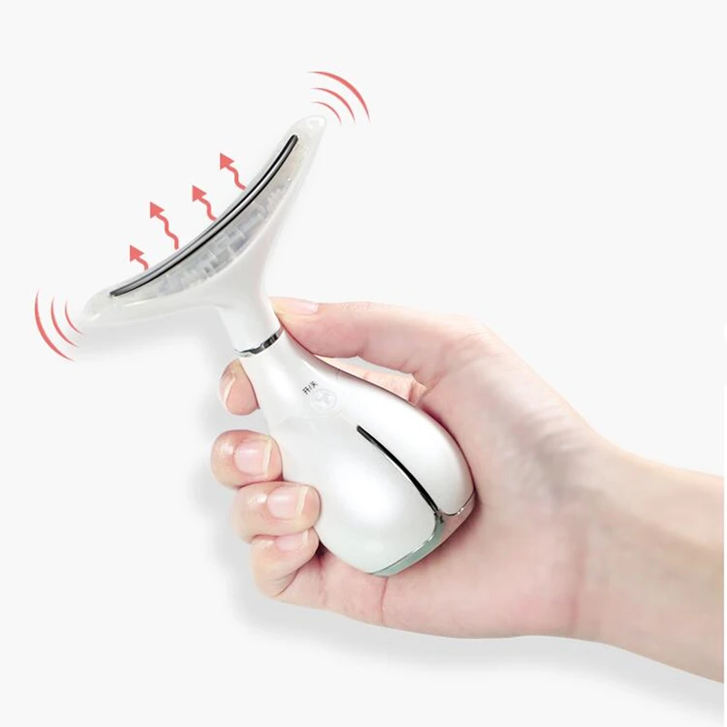 Вибрирующий массажер для лица со светодиодной подсветкой|neck massager|neck careskin tightening |