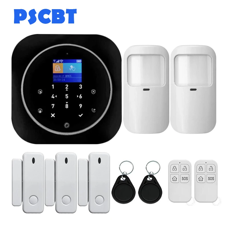 Kit 16 PS12 Tuya домашняя охранная Wi-Fi сигнализация GSM SIM карта телефон дозвон приложение дистанционное управление 11 видов языков вор охранная сигнализация - Color: Kit 16