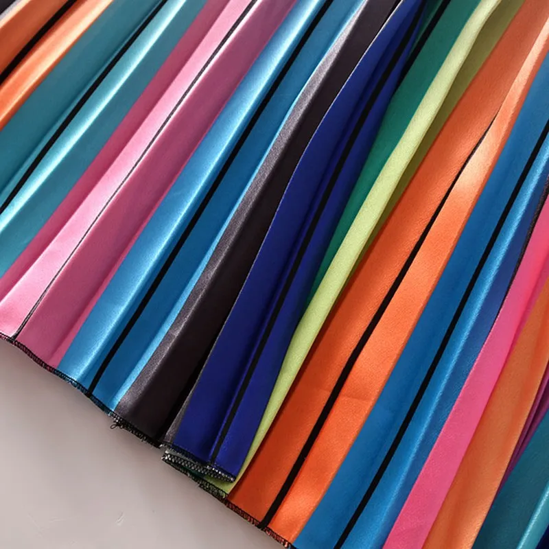 Юбка женская плиссированная атласная средней длины модная юбка с градиентным