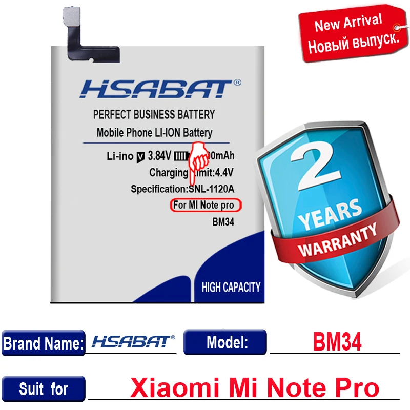 HSABAT 4000mAh BM34 батареи для мобильного телефона Встроенный литий-ионный аккумулятор