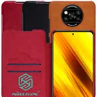 Кожаный чехол-книжка Nillkin Qin для Poco X3 Pro, чехол-бумажник для Xiaomi Litte X3 NFC