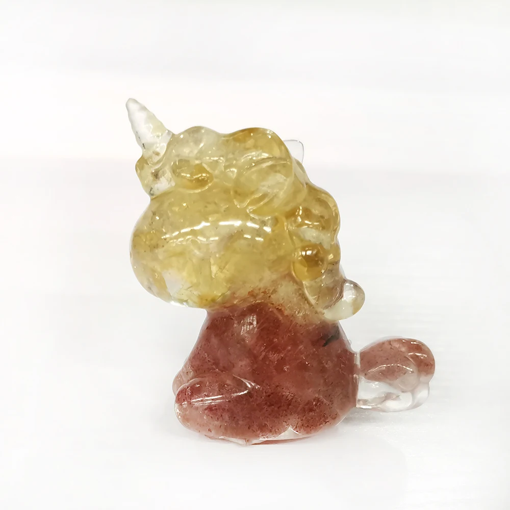 Кварцевый кристалл каучук единорог аметист гравия милая фигурка медведя милые