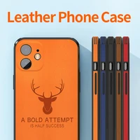 high quality luxury camera protection shockproof silicone pu leather deer phone case for iphone 12 11 pro max mini back cover
