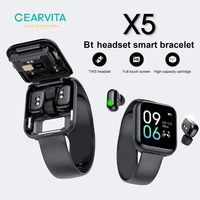 gearvita smart watch tws earphone active noise reduction heart rate blood pressureoxygen call music body temperature smartwatch