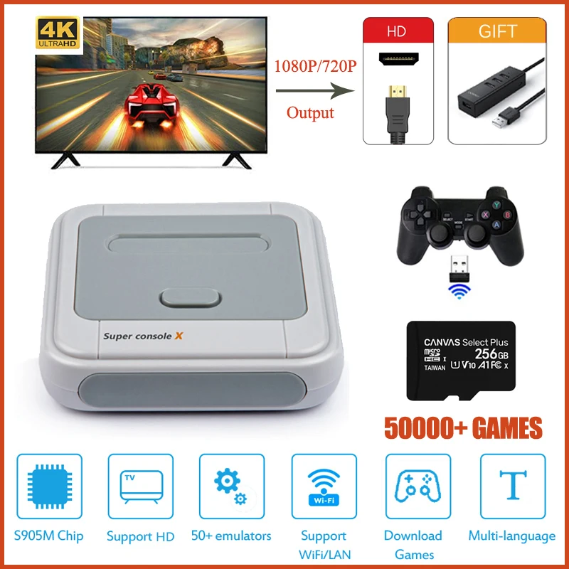 Супер консоль X HD видео игровая для PSP/PS1/N64/DC встроенные 50000 + игр Ретро ТВ с