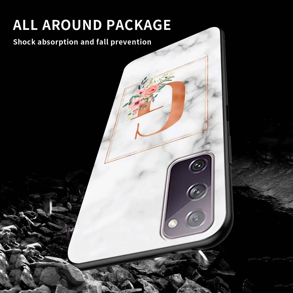 

Phone Case For Samsung S20 FE S21 S10 S9 Plus S8 S10 Capa for Galaxy Note 20 Ultra 10 Lite 9 Soft Cover White Marble Letter