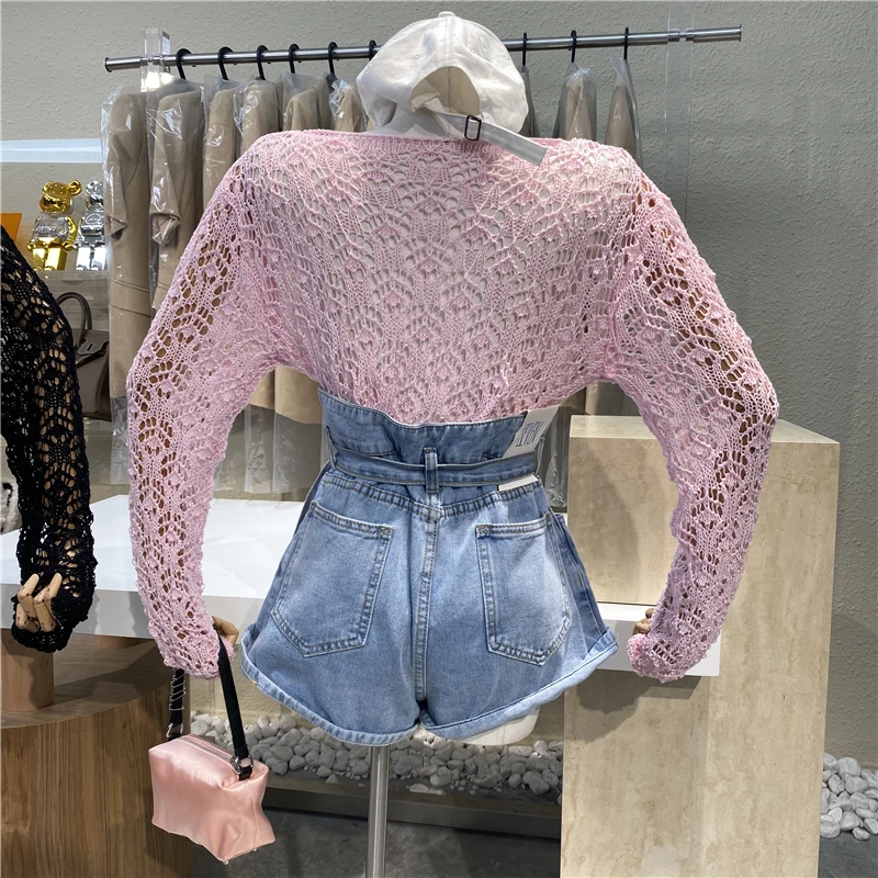 

Brand Original Design Irregular Design Bud High Waist Loose Lace-up And Wide Leg Shorts Slim And Versatile Casual Jeans Pants