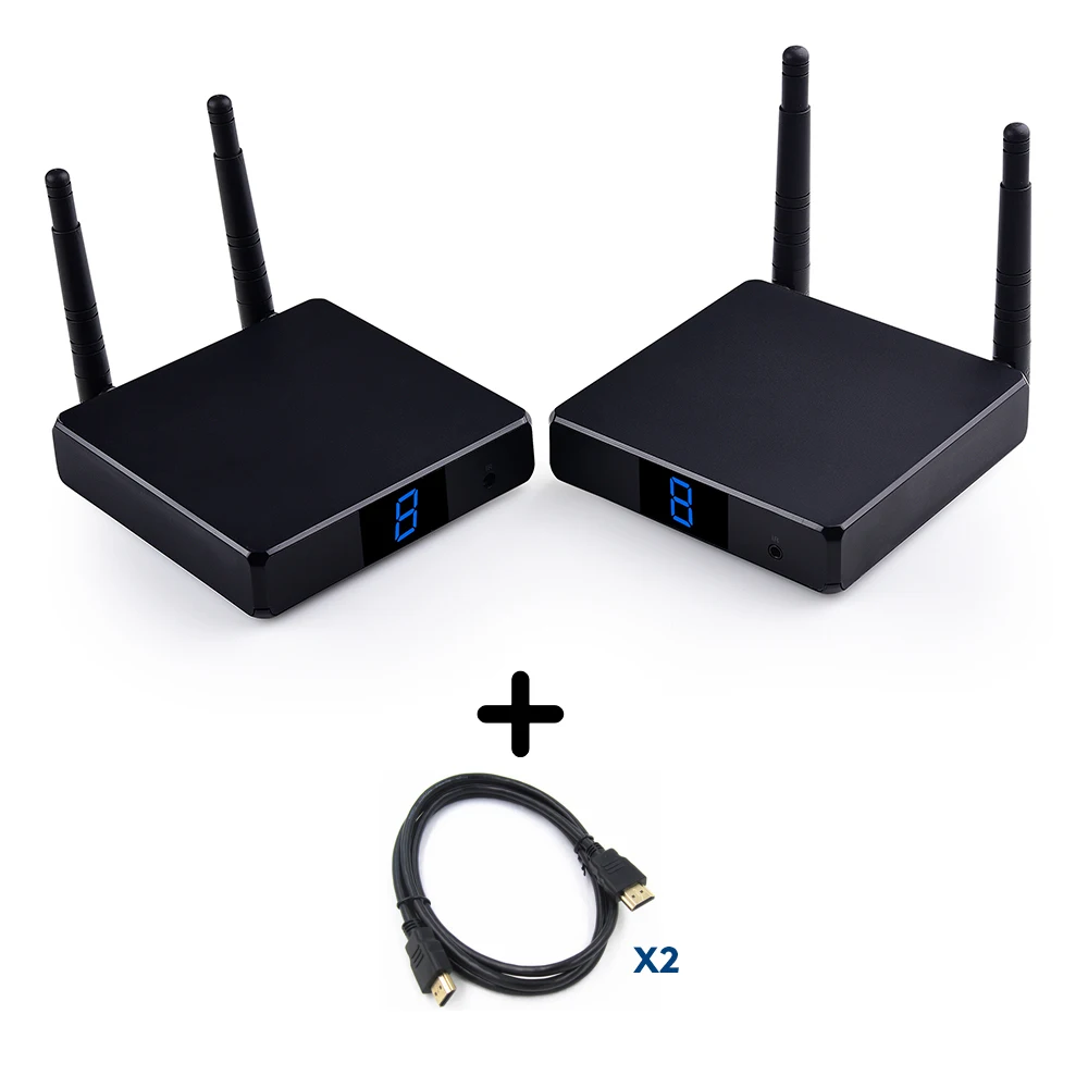 

FHD686 Wireless HDMI Extender 200m Dual Antenna Supporting Full HD 1080p with HDMI Loop Output Operation Channel Change IR Passt