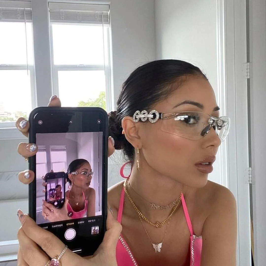 Женские роскошные солнцезащитные очки 2021 Винтажные Солнцезащитные в стиле Y2K