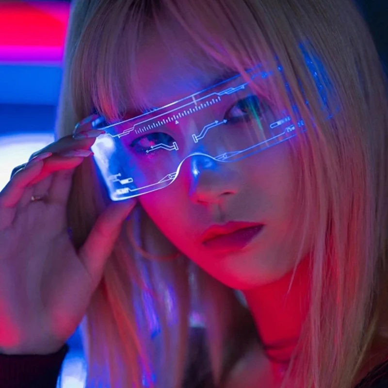 Светодиодный Очки EL провода Неон вечерние светящийся светодиодный очки