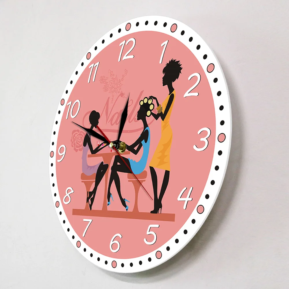 Современные настенные часы с именем парикмахерской на заказ студийный настенный