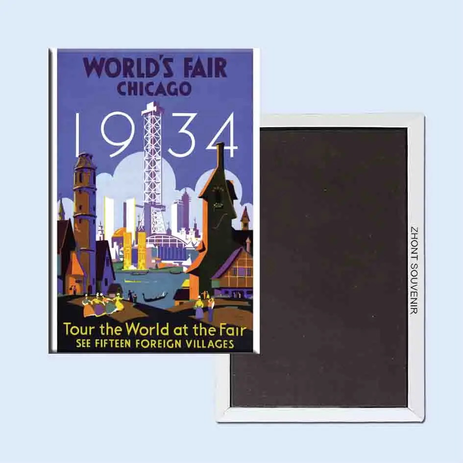 

Worlds Fair Chicago Weimer Pursell 24197 Retro nostalgia fridge magnets