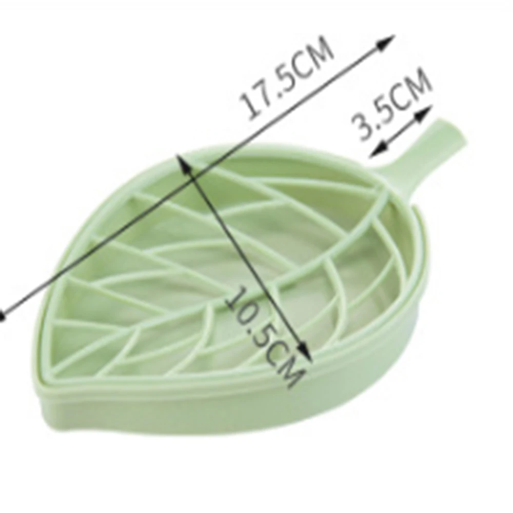 

Double Layer Leaf Shape Drain Soap Box Soap Storage Container Portable Leaf Modeling Soap Dishes Creative Holder