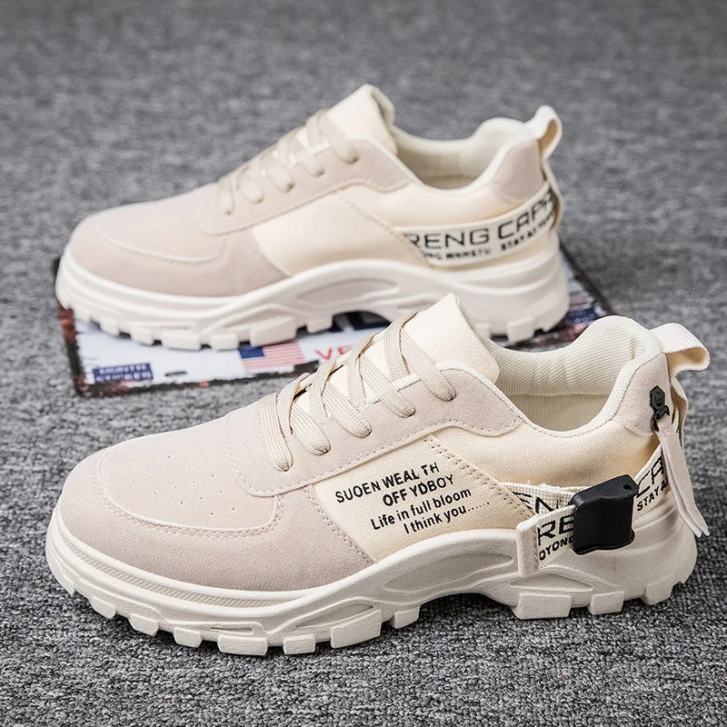

2021 spring new trend men's shoes zipper buckle decorative sports shoes men's casual shoes versatile thick soled shoes