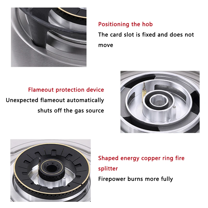 Газовая плита с электронным импульсным зажиганием встроенная горелка для