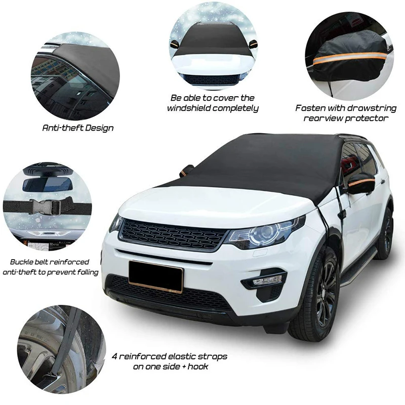 

Windshield Snow Sun Shade Waterproof Protector Cover Car Front Windscreen Universal Cover Sedans, Suvs, Pickup Trucks