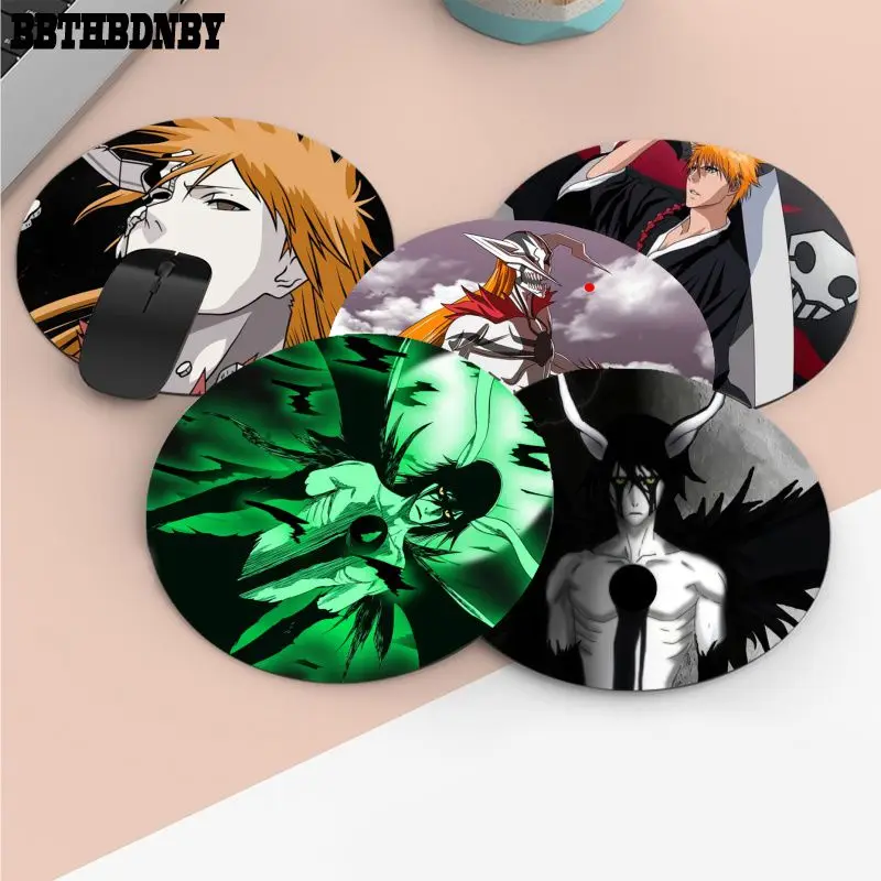 

BBTHBDNBY Funny Japanese Bleach Anime Silicone round mouse Pad to Mouse Game Anti-Slip Laptop PC Mice Pad Mat gaming Mousepad