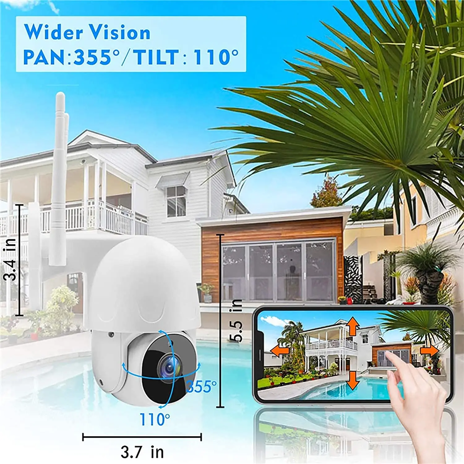 3mp outdoor ptz camera wireless cctv 1080p ip camera home security wifi camera motion detection ip66 waterproof camera ycc365 free global shipping