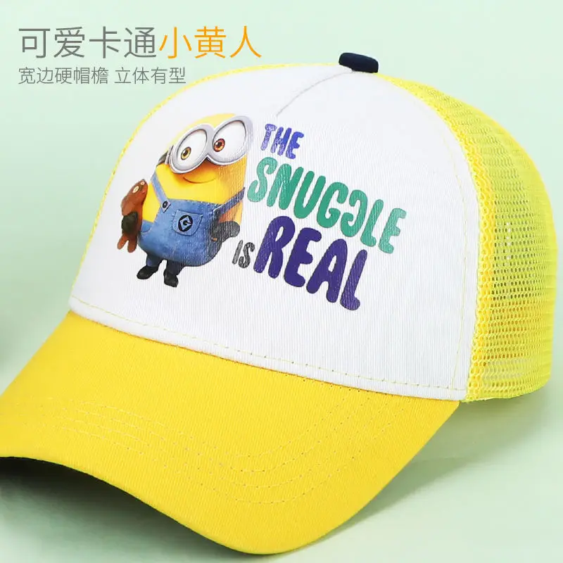 Детские шапки с миньонами летние тонкие детские бейсбольные шляпы от солнца для