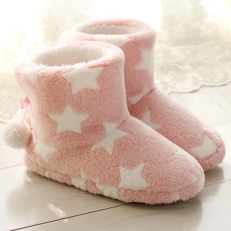 Winter women slippers Christmas Stars sock shoes woman Antiskid Light Weight Warm Indoor slippers for women Home shoes Plush