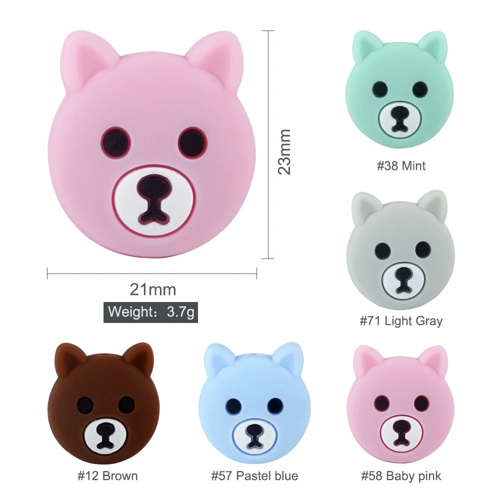 Keep&ampGrow 5pc Mini Silicone Bear Beads Food Grade Baby Teether DIY Necklace Pearl BPA Free Teething Toys Products | Мать и ребенок