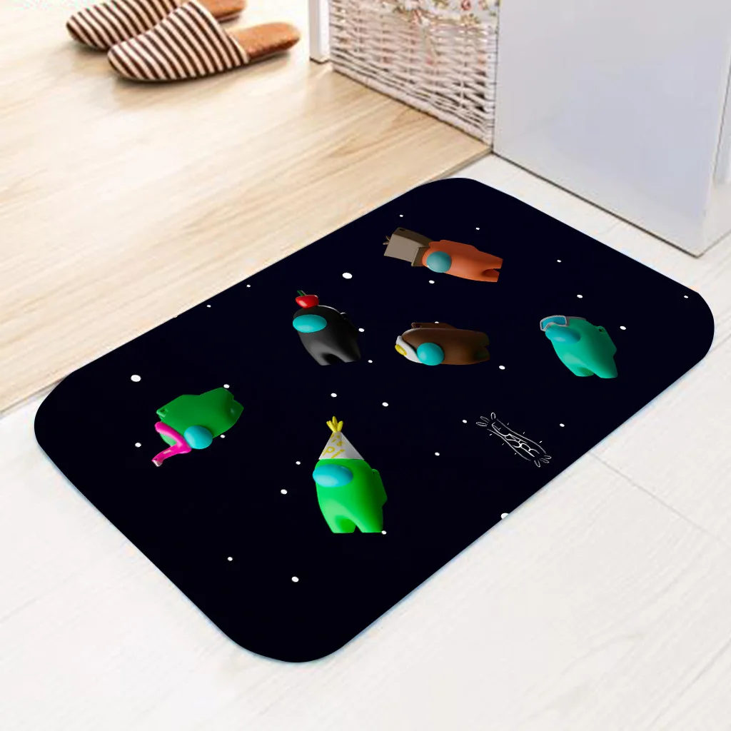 

40x60cm Game Among Us Video Games 1PCS Home Doormat Soft Flannel Carpet Bath Mat Non-slip Bathroom Carpet Rug Christmas gifts