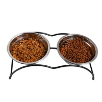 elevated dog double bowls stainless steel non slip cat food water feeder suitable for small medium and large pets
