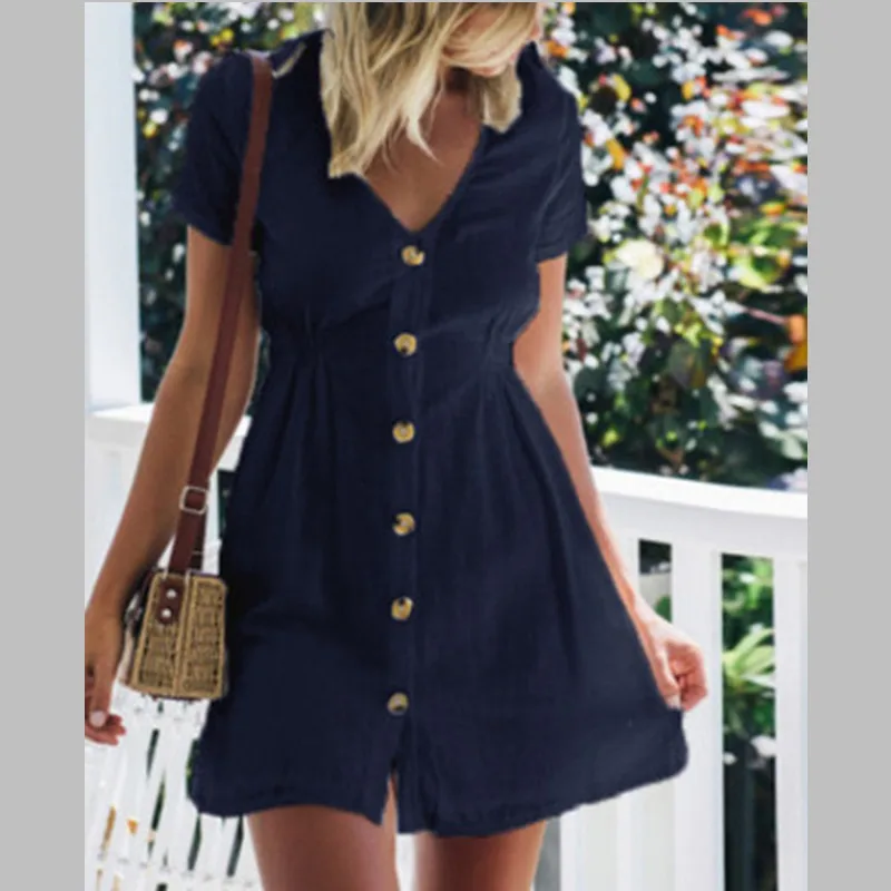 

Summer Dress Women 2021 Robe Femme Dress Sexy V Neck Short Sleeve Beach Casual Boho Pink Dress Plus Size Vestido De Mujer Y2k