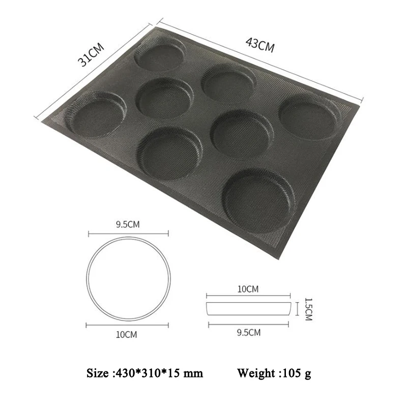 Meiбум 8 ячеек гамбургер булочка сковорода Маффин лоток круглая форма для хлеба