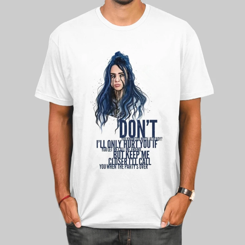 Billie Eilish мужские футболки с круглым вырезом и принтом, модные мужские и женские топы, футболка с коротким рукавом, футболка унисекс