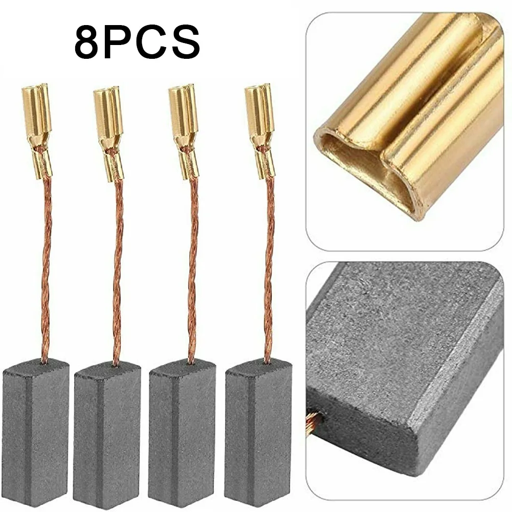 

8PCS 15 X 8 X 5mm Graphite Copper Motor Carbon Brushes Set Tight Copper Wire For Electric Hammer/Drill Angle Grindern