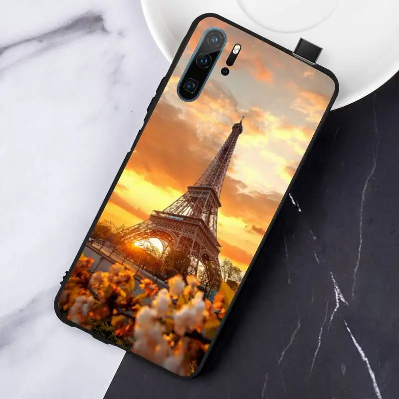 

Romantic Paris Eiffel Tower flower funda cover coque Phone Case For Huawei honor Mate P 10 20 30 40 Pro 10i 9 10 20 8 x Lite